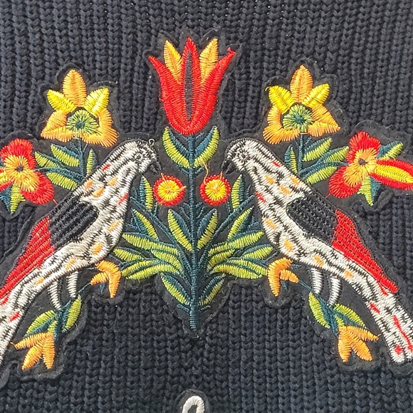 Oserjep Longline Embroidered Tiger Knit Patchwork AMAZING Cardi OS - Picture 12 of 16